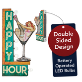 Happy Hour Vintage LED Off the Wall Marquee Sign (25" x 13")