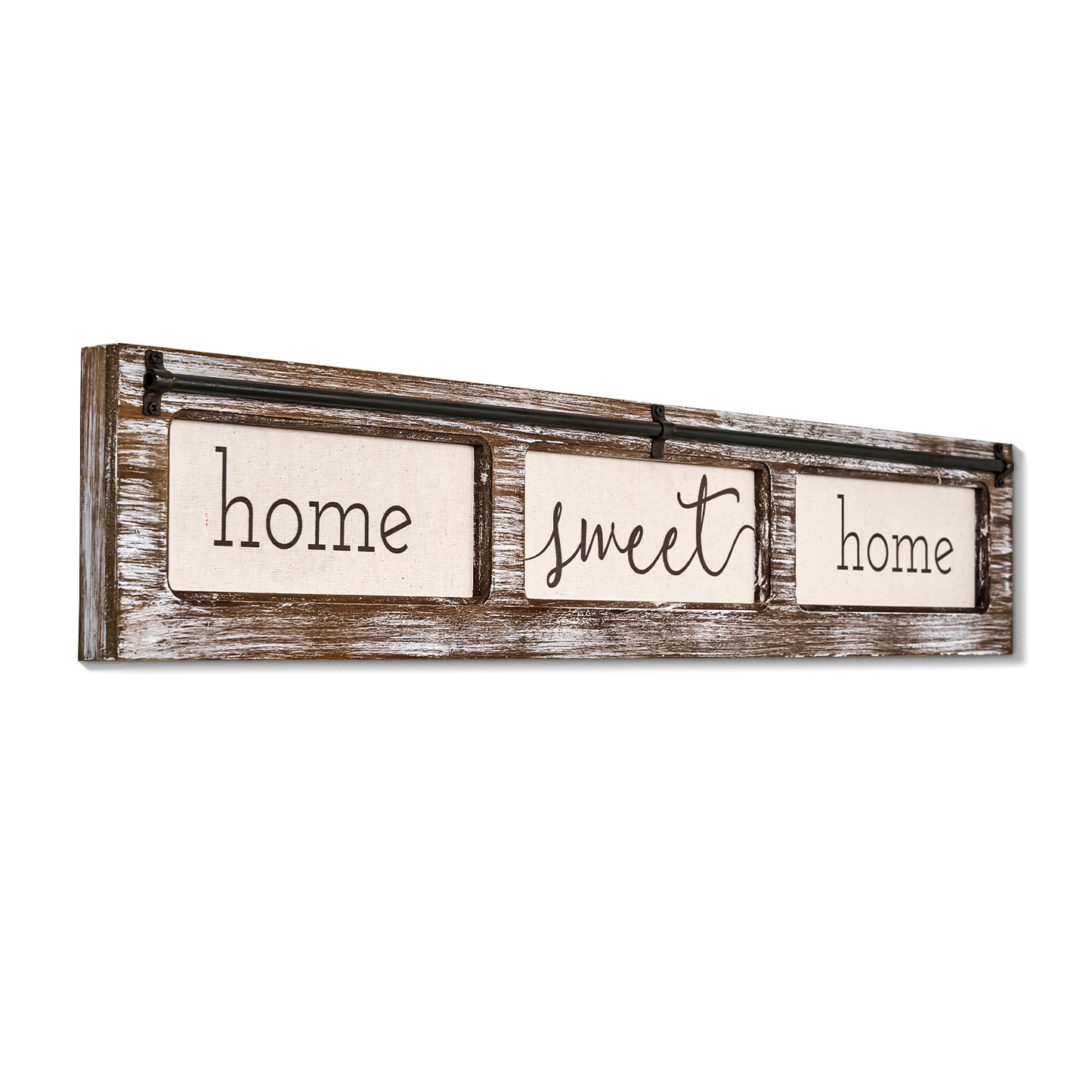 Home Sweet Home Rustic Wood Canvas Sign