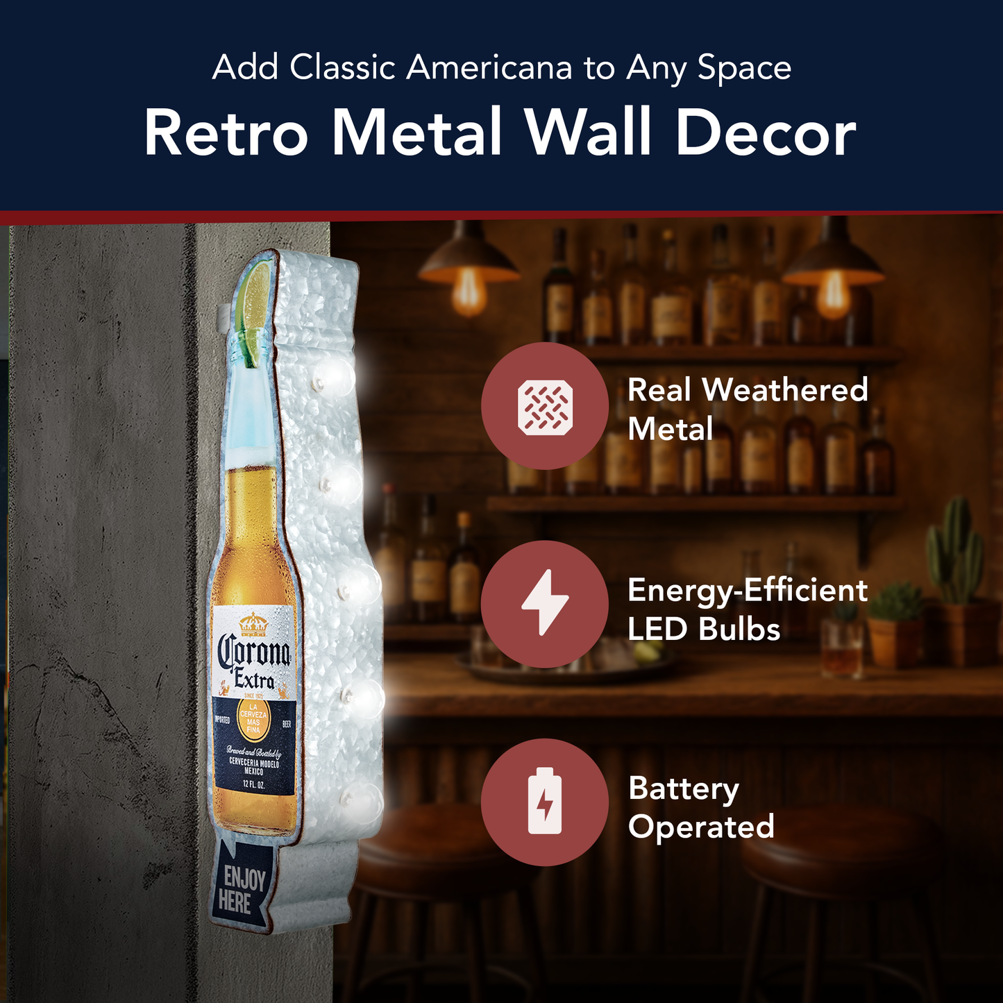 Metal Corona Extra LED Marquee Sign