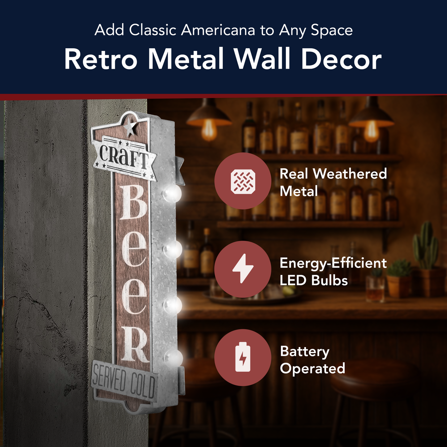 Craft Beer Vintage LED Marquee Sign Wall Decor