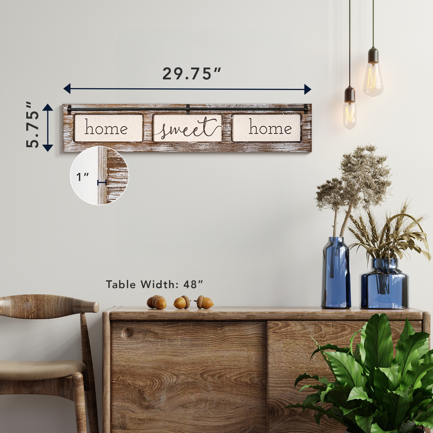 Home Sweet Home Rustic Wood Canvas Sign