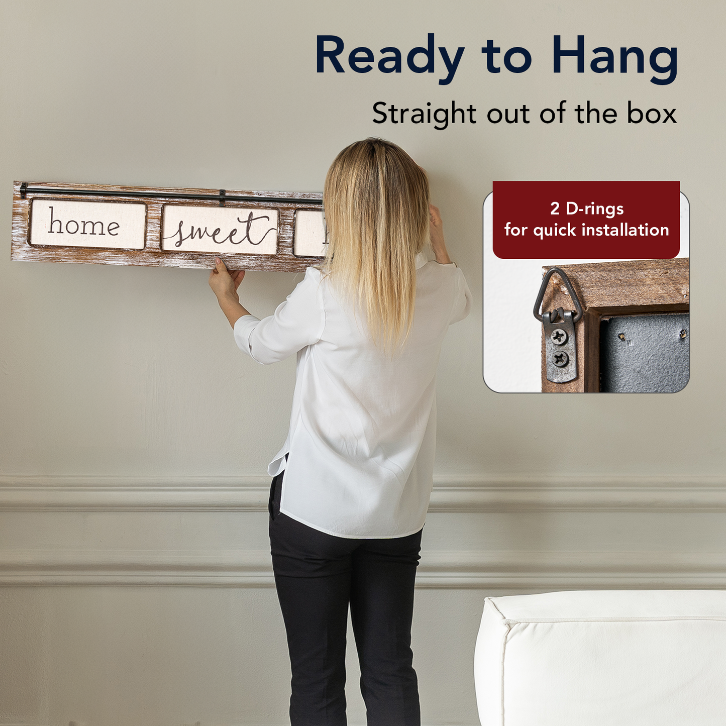 Home Sweet Home Rustic Wood Canvas Sign