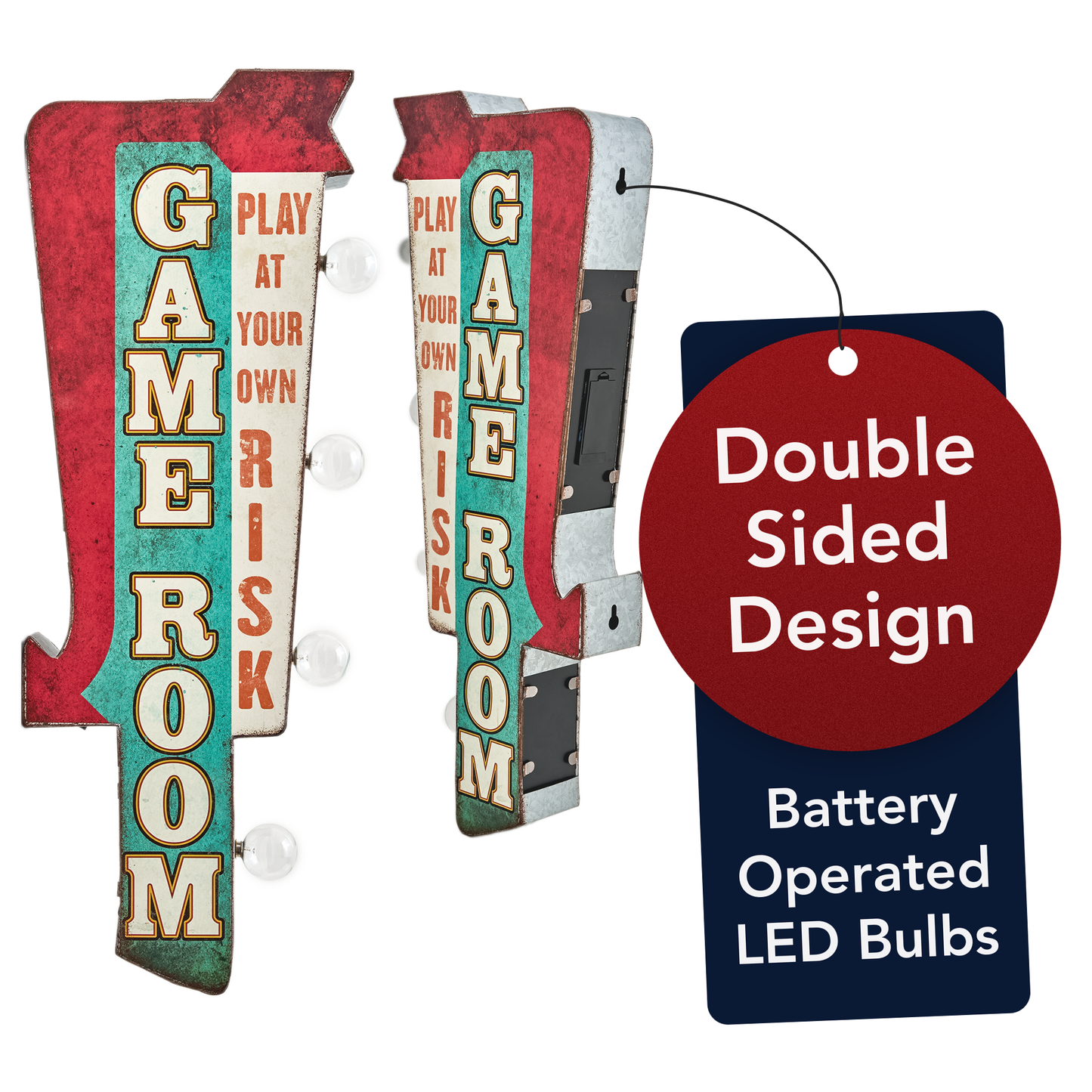 Game Room Vintage LED Marquee Sign Wall Decor