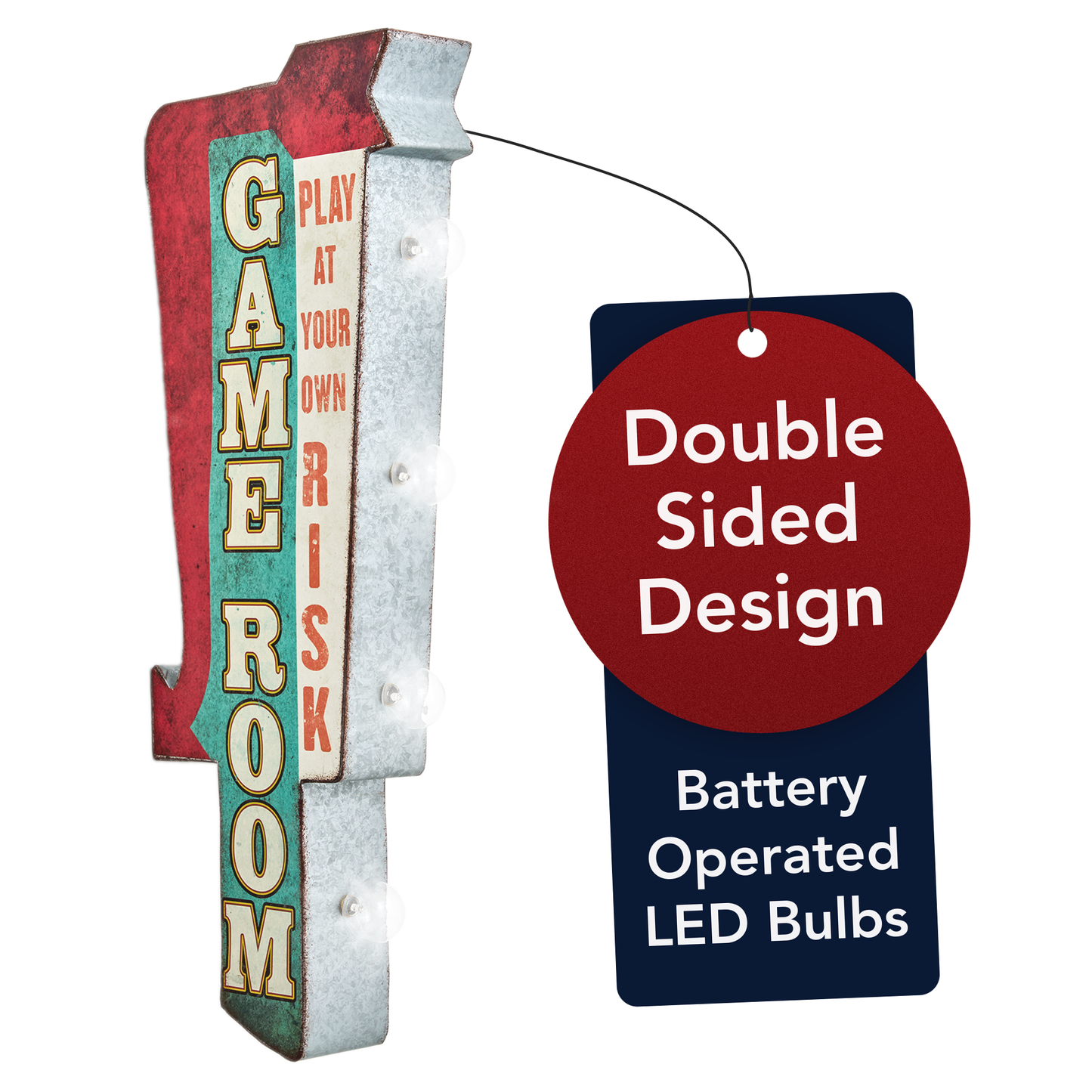 Game Room Vintage LED Marquee Sign Wall Decor