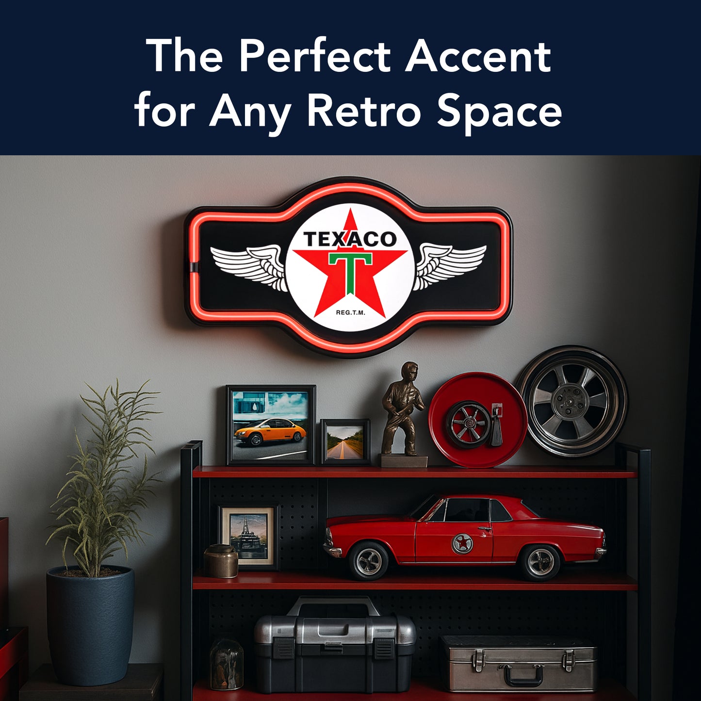 Officially Licensed Vintage Texaco LED Neon Light Sign (9.5” x 17.25”)
