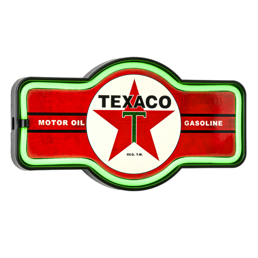 Officially Licensed Vintage Texaco LED Neon Light Up Sign (9.5” x 17.5”)