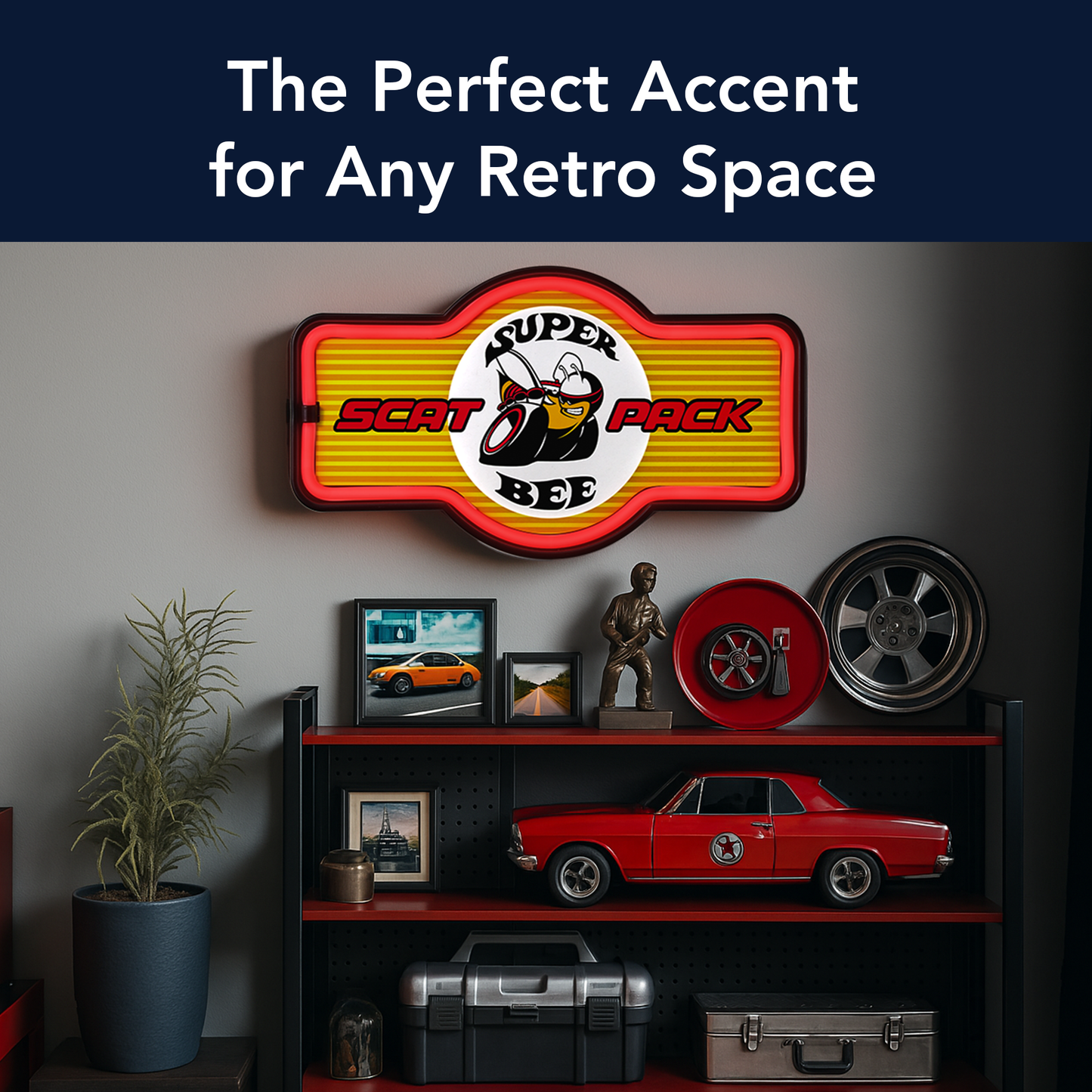 Dodge Super Bee Scat Pack LED Neon Light Sign Wall Decor (9.5” x 17.25”)