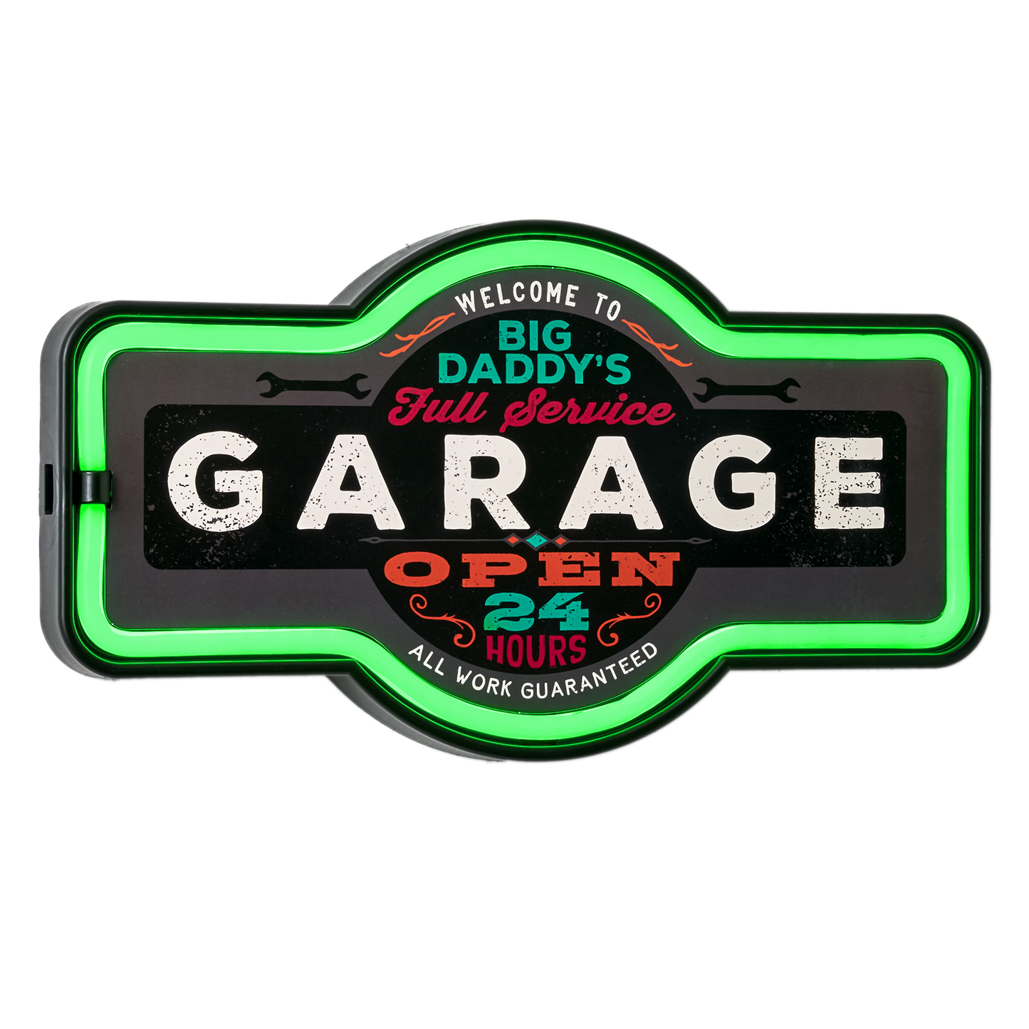 Big Daddy's Garage LED Neon Light Sign Wall Decor (9.5” x 17.25”)