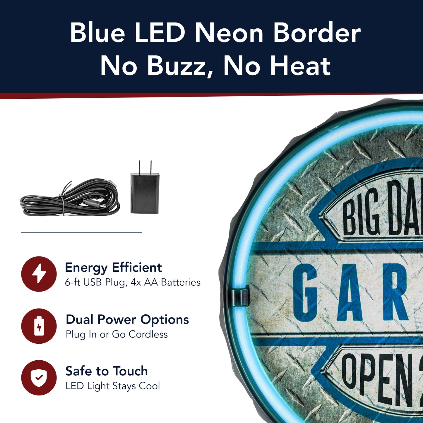 Big Daddy's Garage LED Neon Light Sign Wall Decor (12.5”)
