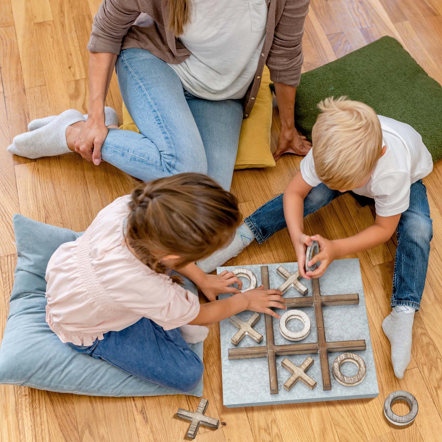 Magnetic Tic Tac Toe Wall Game & Message/Memo Board (15” x 15”)