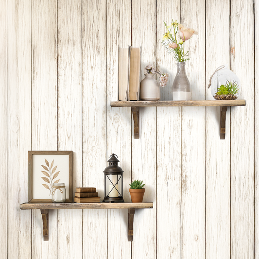Rustic Wood Corbels Brackets (Set of 2)