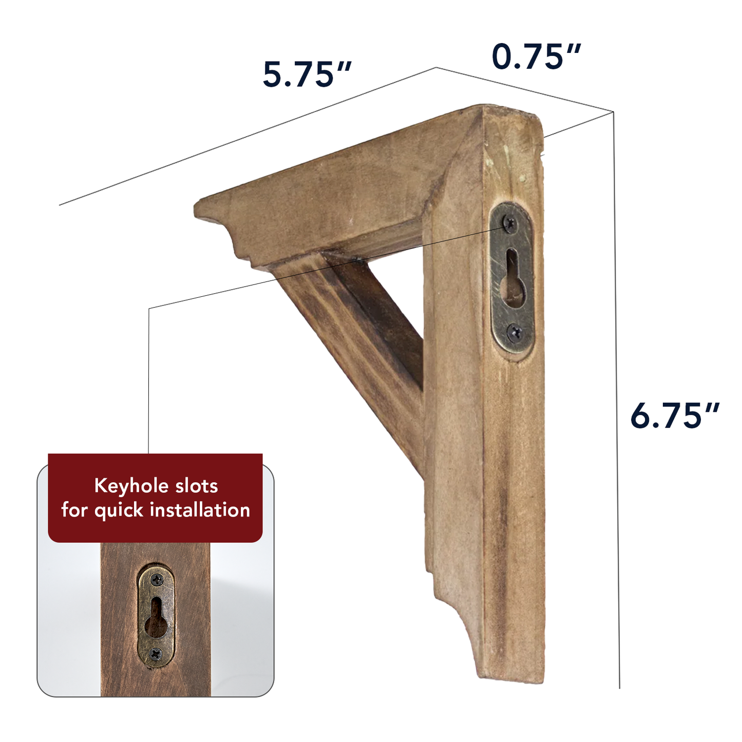 Rustic Wood Corbels Brackets (Set of 2)