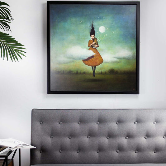 High Notes For Low Clouds by Duy Huynh Framed Canvas Surrealism Art - 35" x 35"