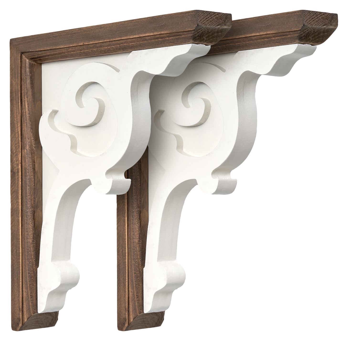 Two-Tones Wood Corbel Shelf Brackets (Set of 2)