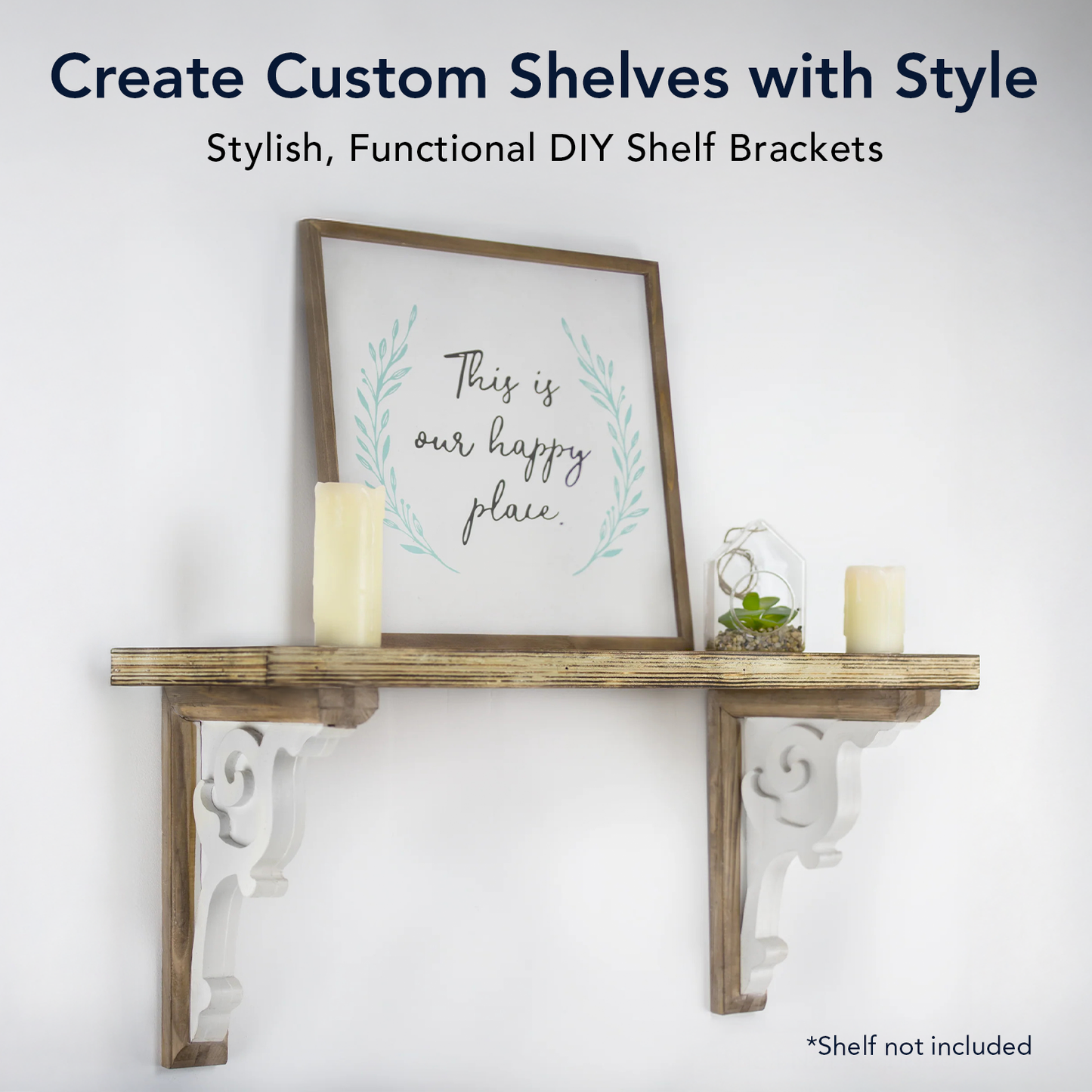 Two-Tones Wood Corbel Shelf Brackets (Set of 2)