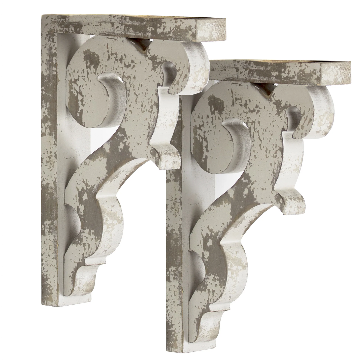 Grey Wood Corbel Brackets (Set of 2)