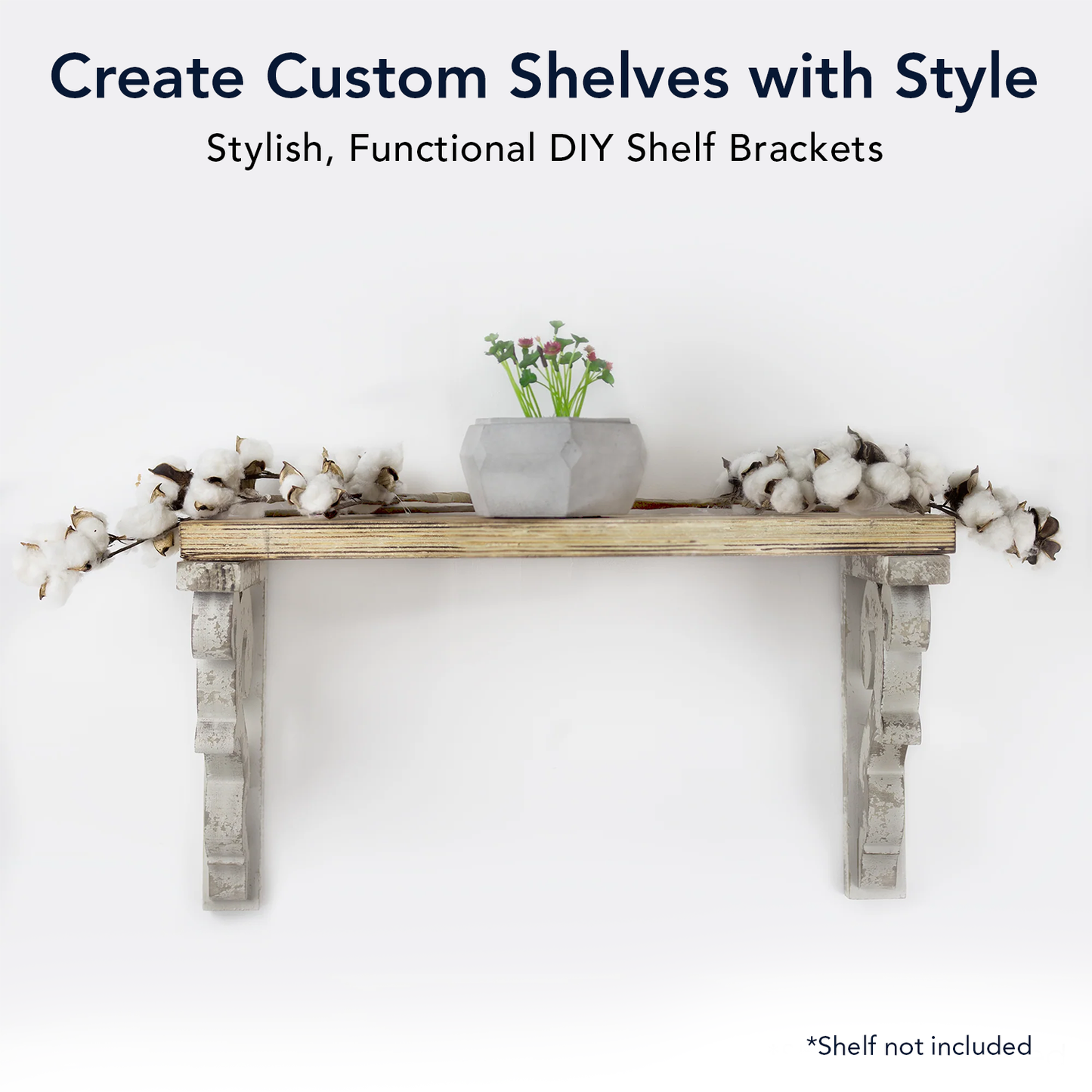 Grey Wood Corbel Brackets (Set of 2)