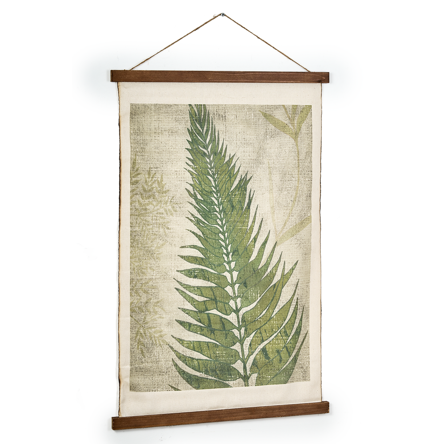 Fern Leaf Scroll Tapestry with Rope Wall Art