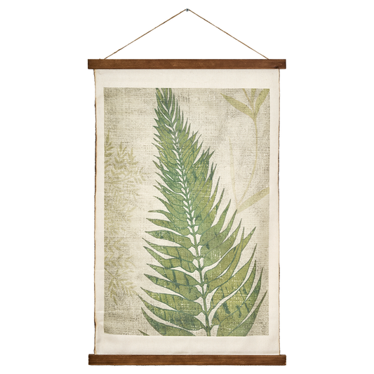 Fern Leaf Scroll Tapestry with Rope Wall Art