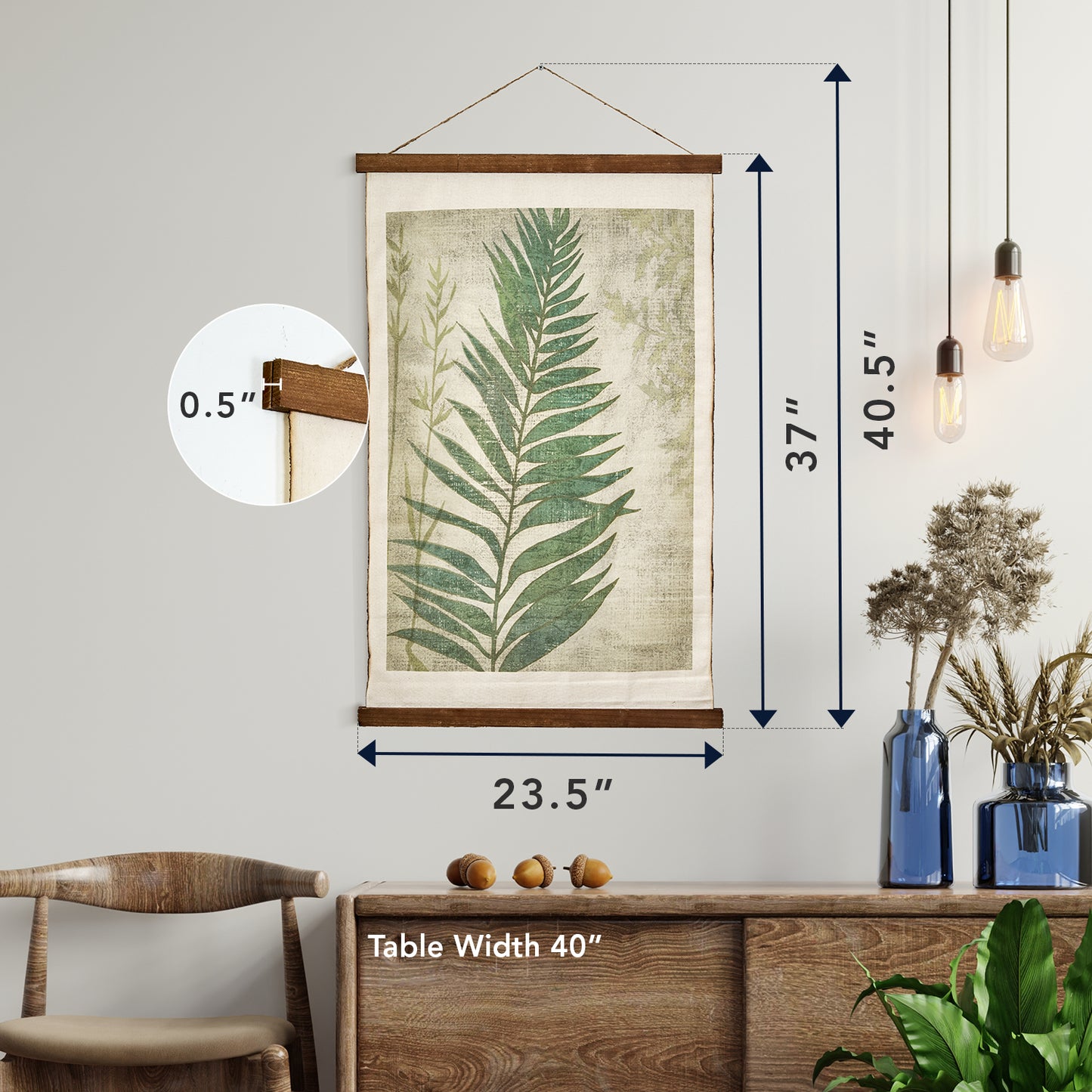Leaf Scroll Cotton Wall Tapestry