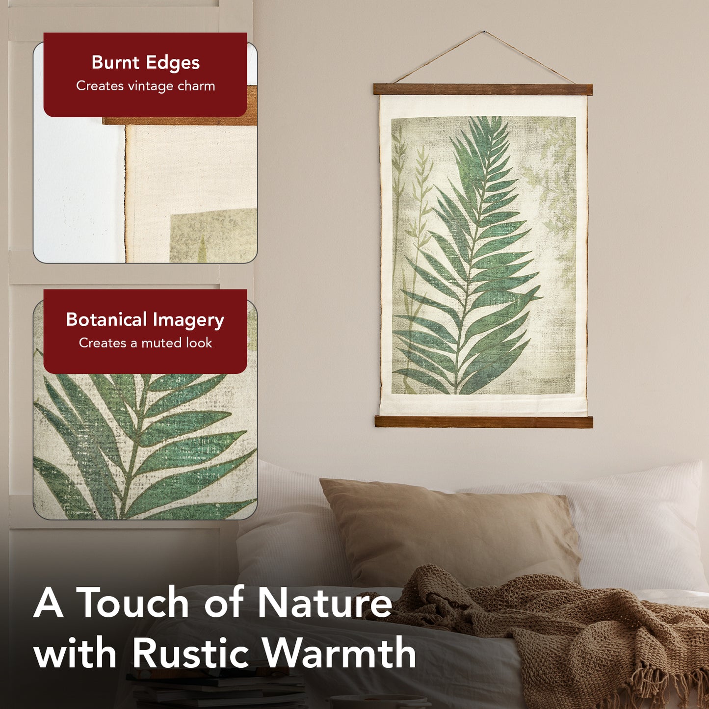Leaf Scroll Cotton Wall Tapestry