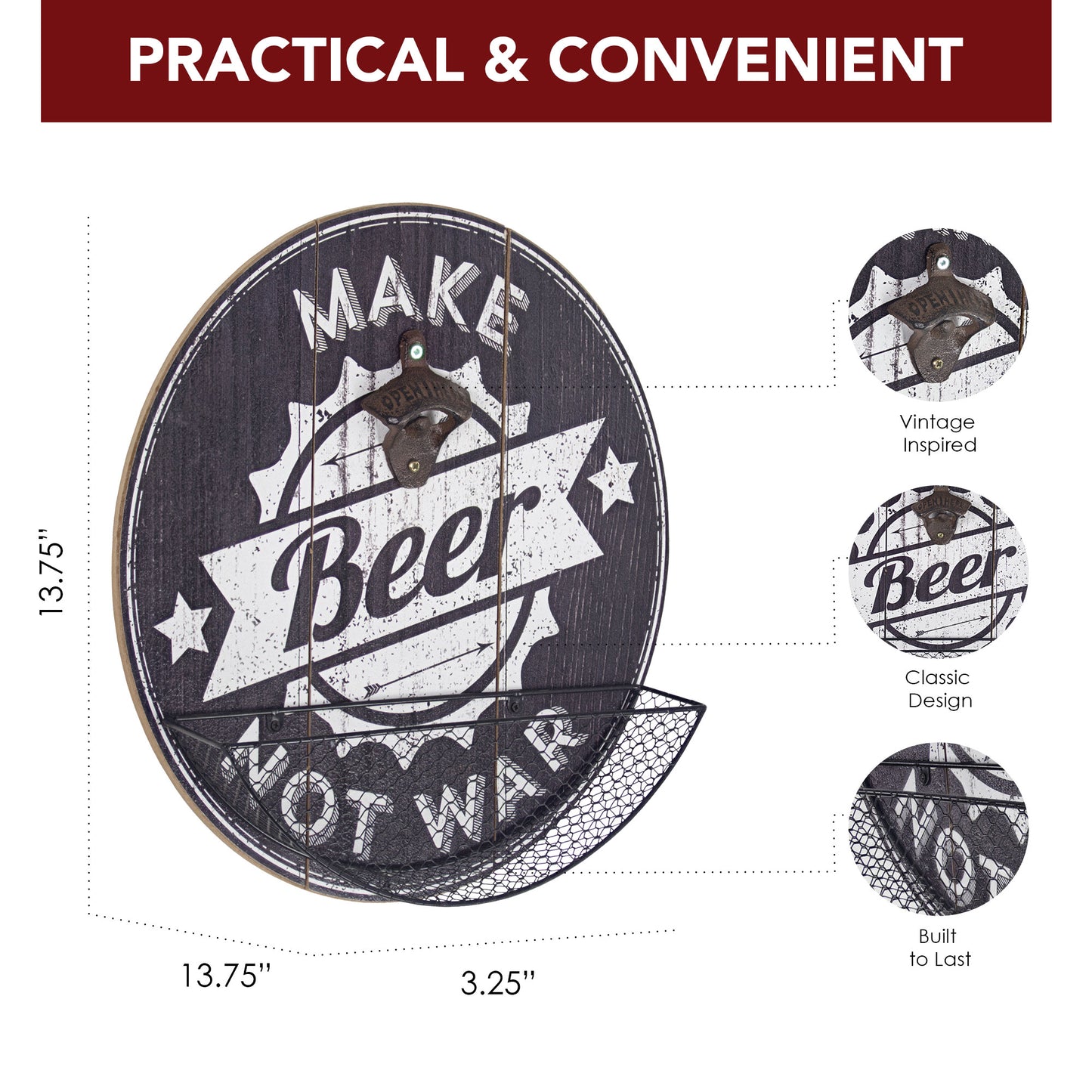 Make Beer Not War Bottle Opener