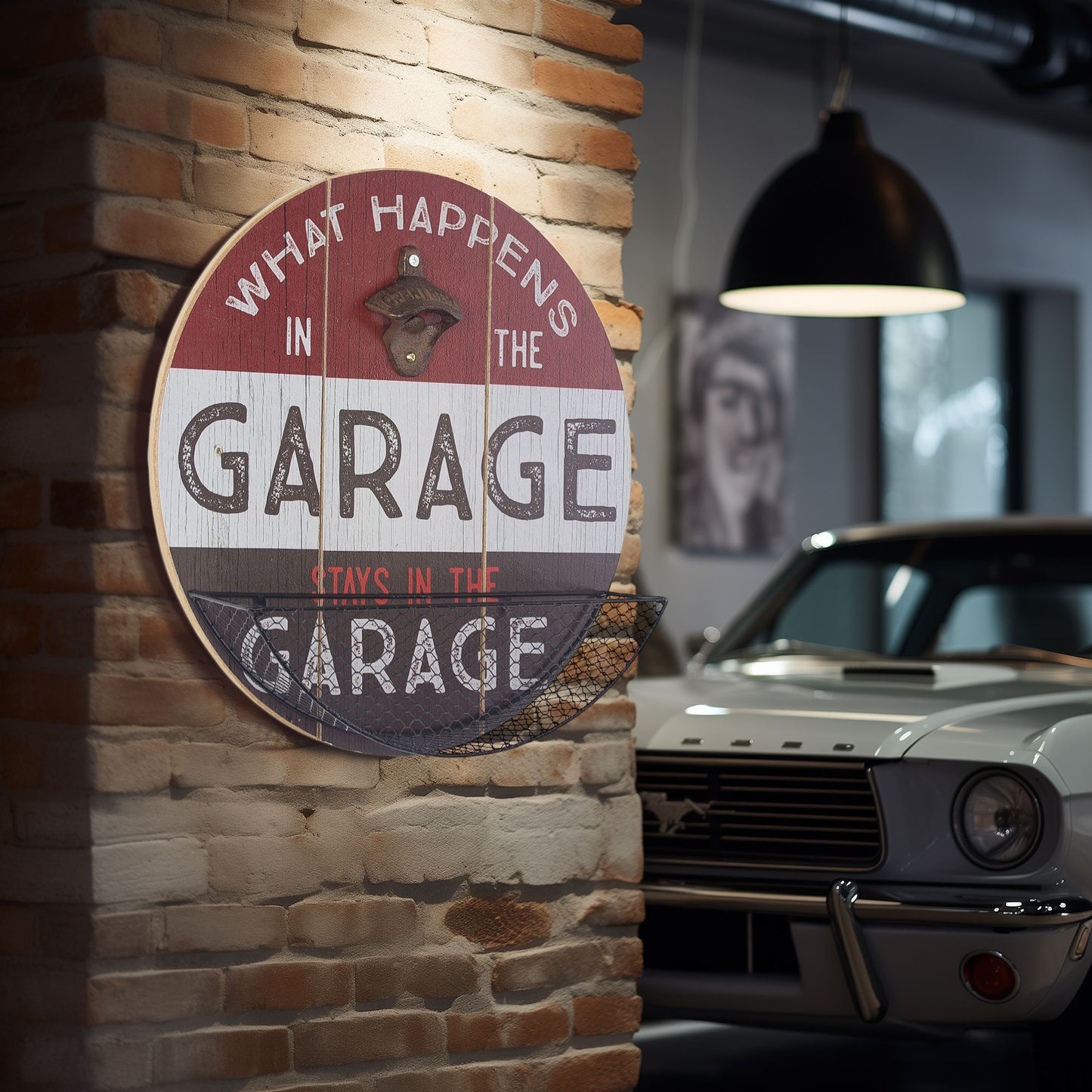 What Happens in the Garage Bottle Opener & Cap Catcher