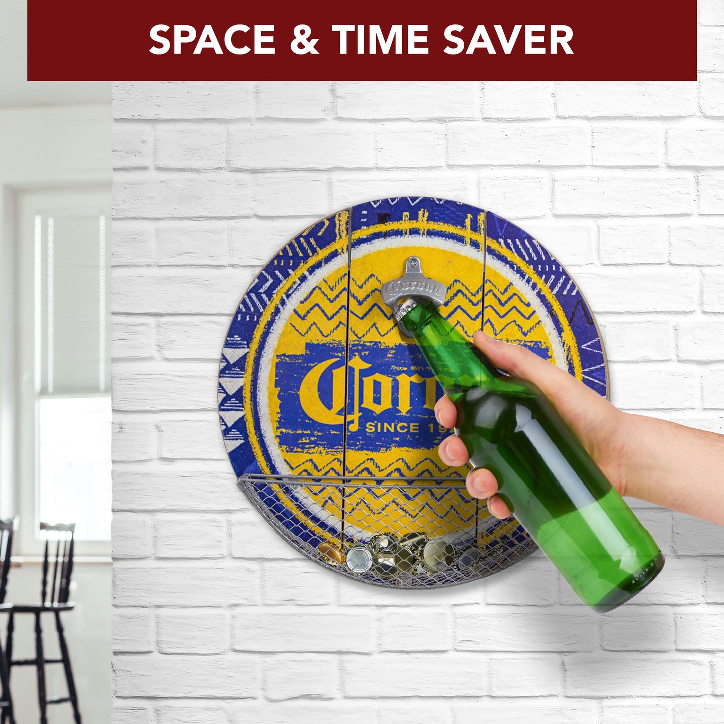 Corona Beer Bottle Opener and Cap Catcher Wall Decor