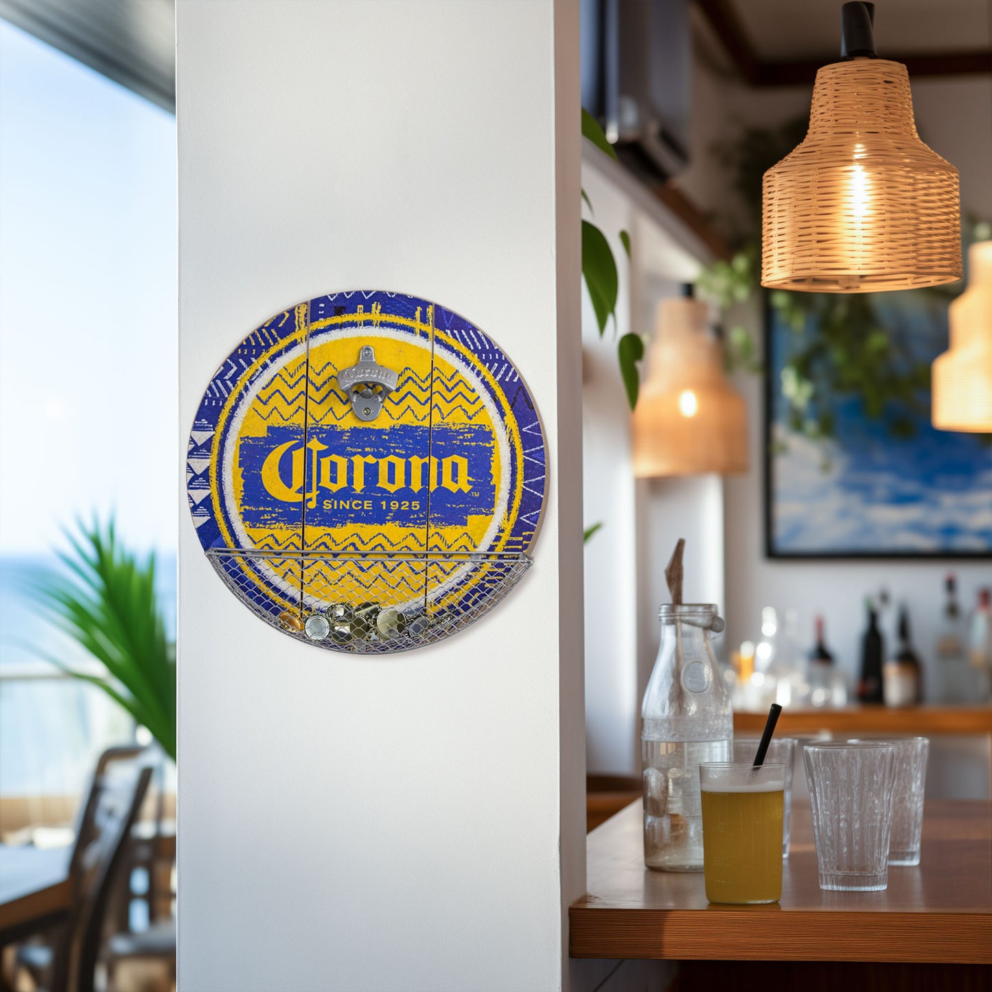 Corona Beer Bottle Opener and Cap Catcher Wall Decor