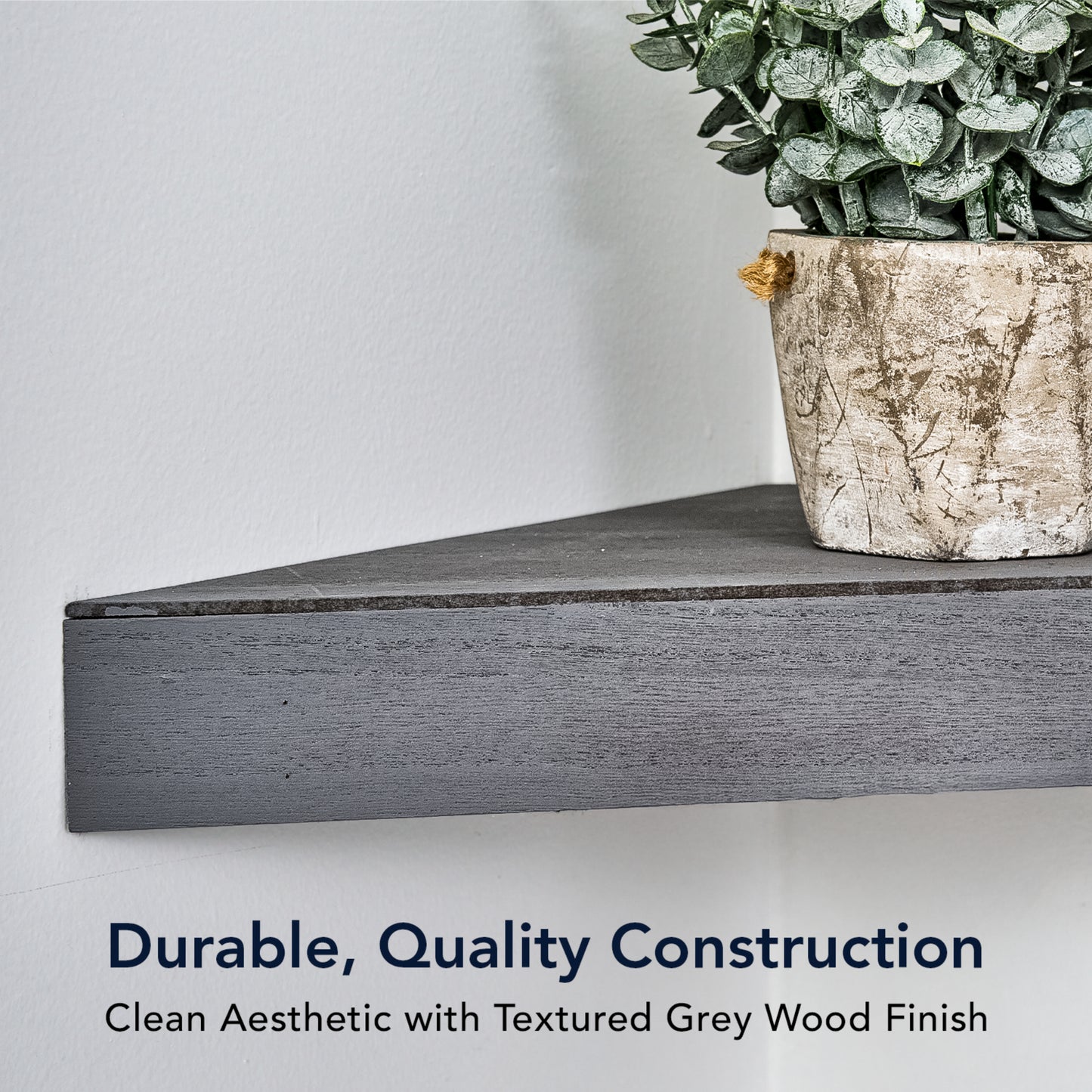 Wood Floating Corner Shelves (Set of 2) - Grey