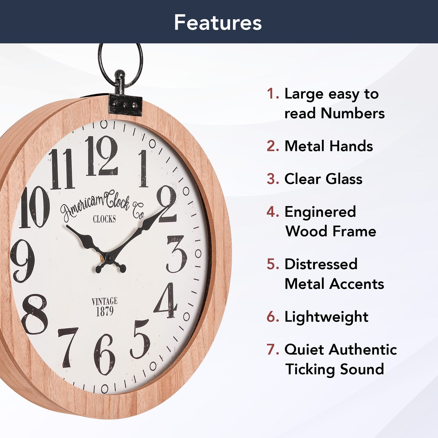 American Clock Co. Vintage Pocket Watch Wall Clock - 19"