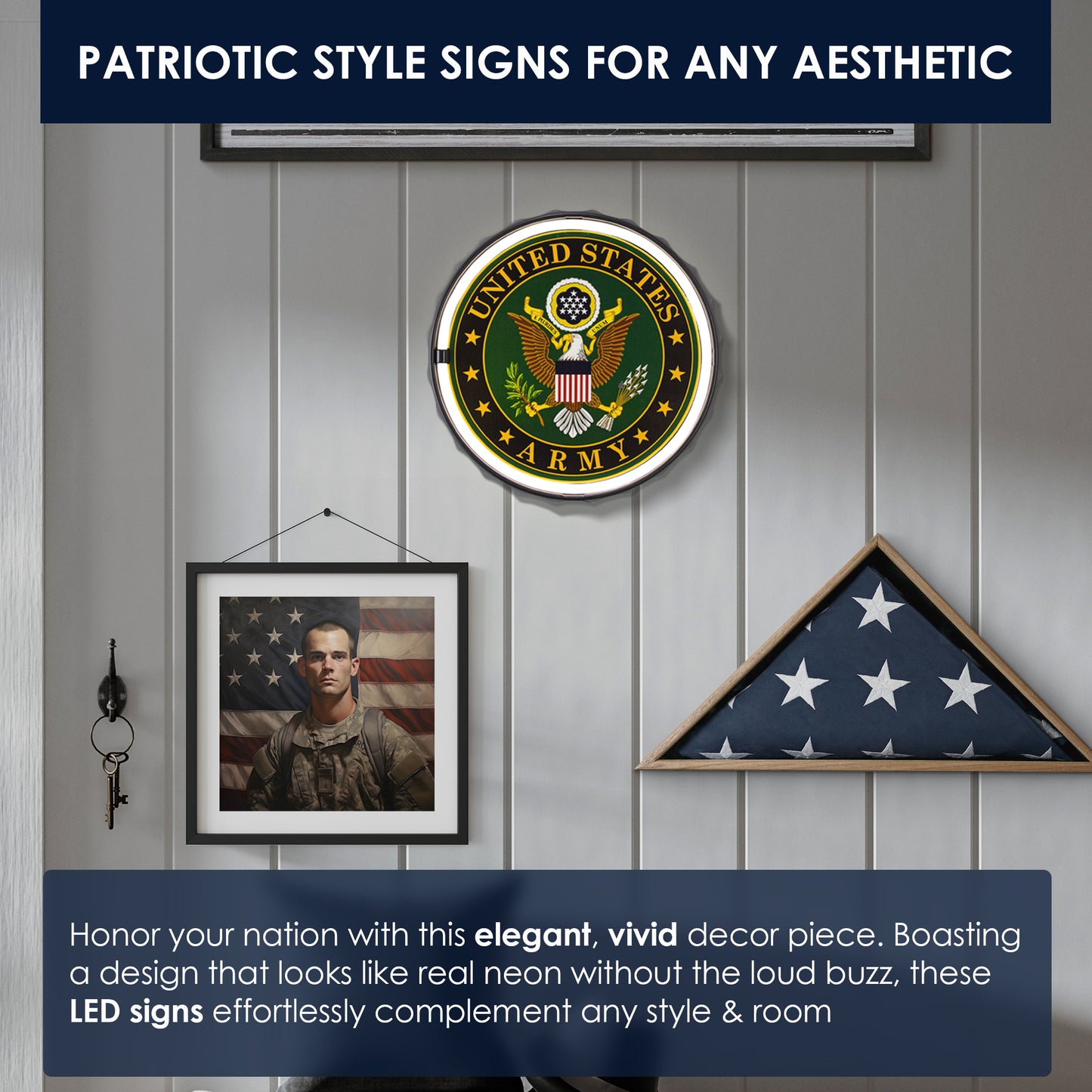 United States Army LED Neon Light Sign (12.5”)