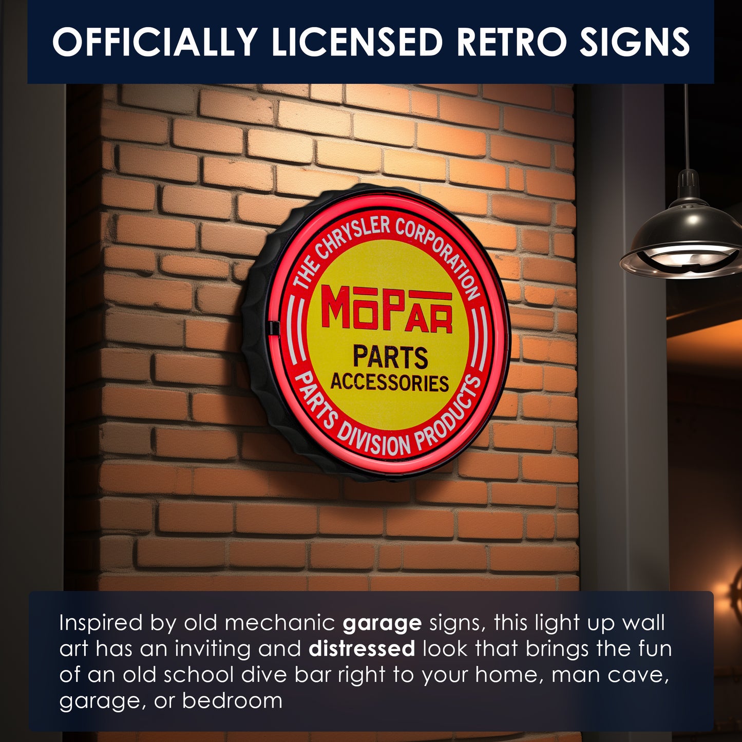 Mopar Chrysler Parts Accessories LED Neon Light Sign (12.5”)