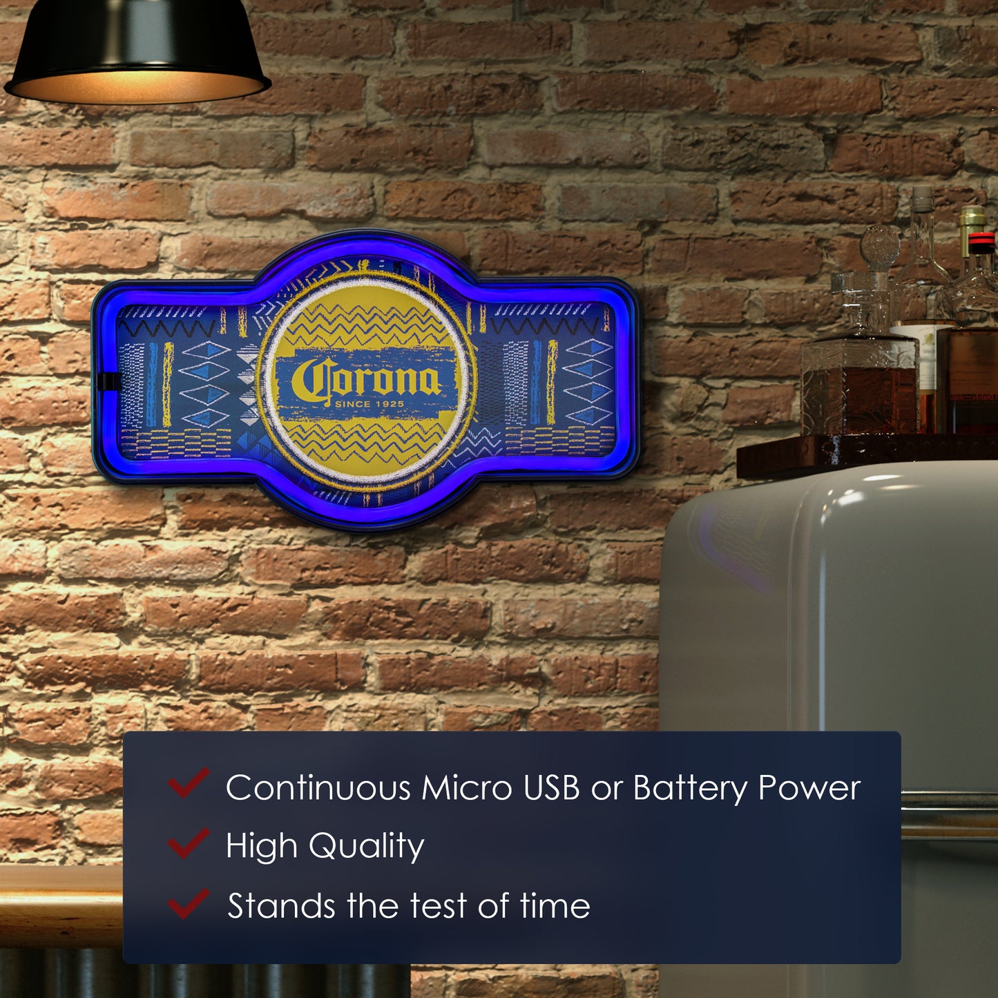 Corona Beer LED Neon Light Sign Wall Decor (9.5” x 17.25”)