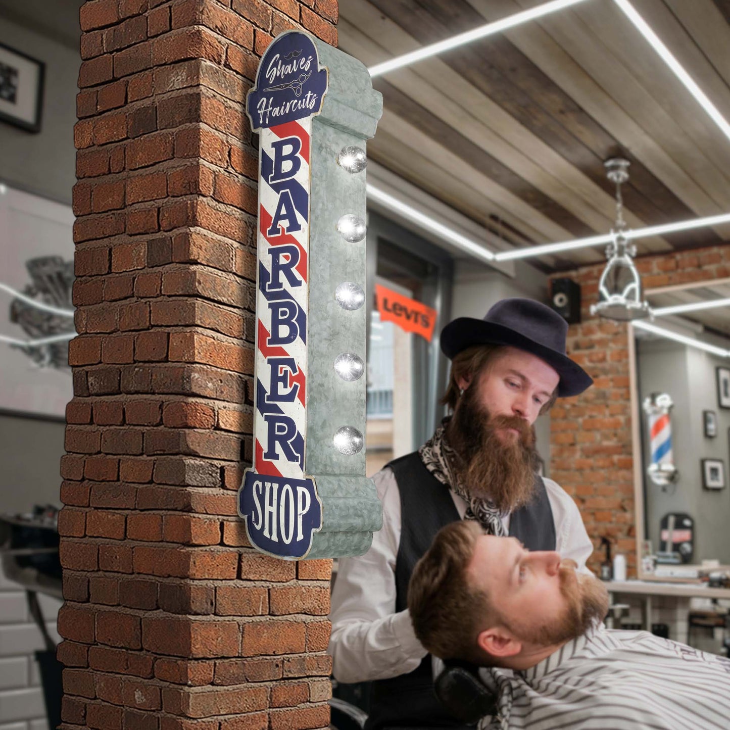 Barber Shop Vintage LED Marquee Off the Wall Sign