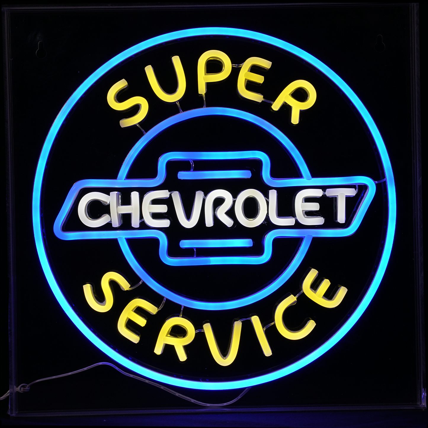 Licensed Chevrolet Super Service Acrylic LED Wall Decor Sign - 16" x 16"