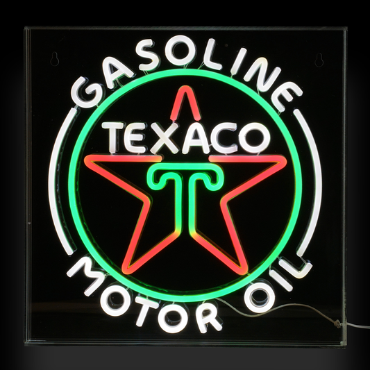 Licensed Texaco Gasoline Motor Oil Acrylic LED Wall Decor Sign  - 16" x 16"
