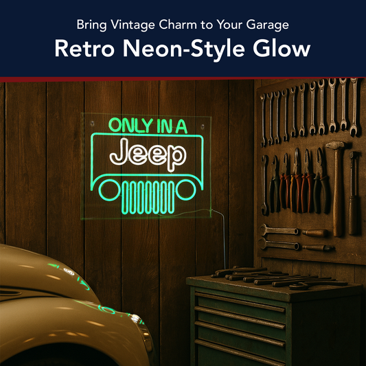 Licensed Only In A Jeep Acrylic LED Wall Decor Sign - 20" x 16"