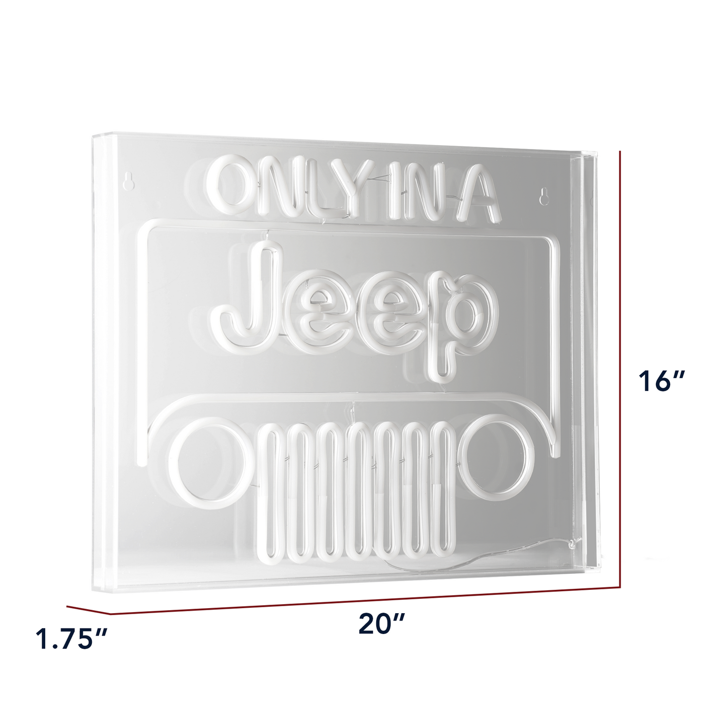 Licensed Only In A Jeep Acrylic LED Wall Decor Sign - 20" x 16"