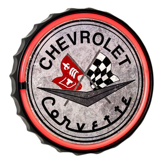 Licensed Chevrolet Bottle Cap Shaped Neon LED Rope Wall Sign (12.5")