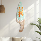 Big Kahuna Surf Club Shark Bite Surfboard Plaque Wall Sign - 60"x15"