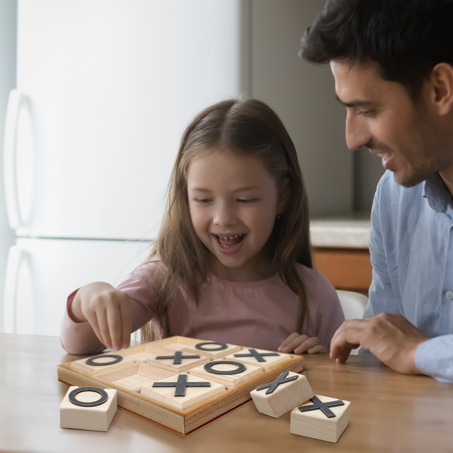 Wood Tic Tac Toe Game Board Tabletop Decor (9" x 9")