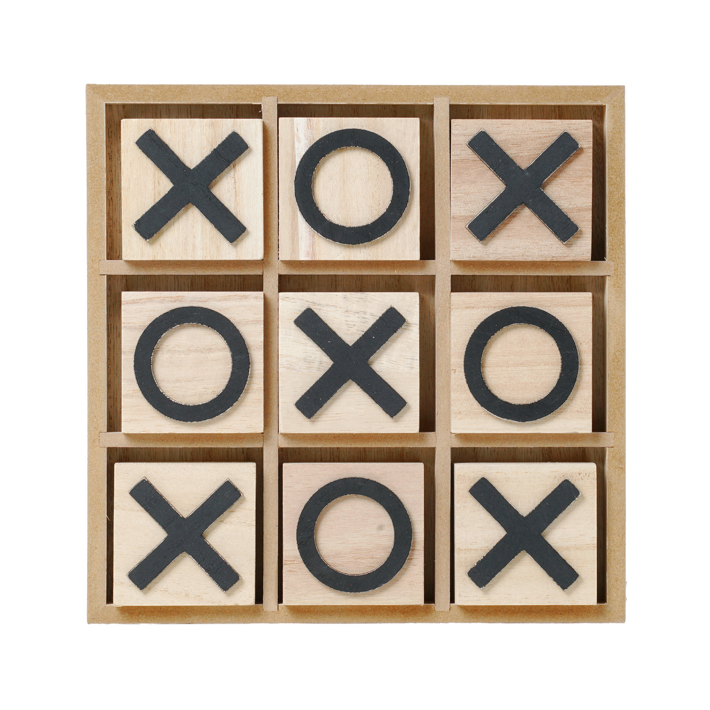 Wood Tic Tac Toe Game Board Tabletop Decor (9" x 9")