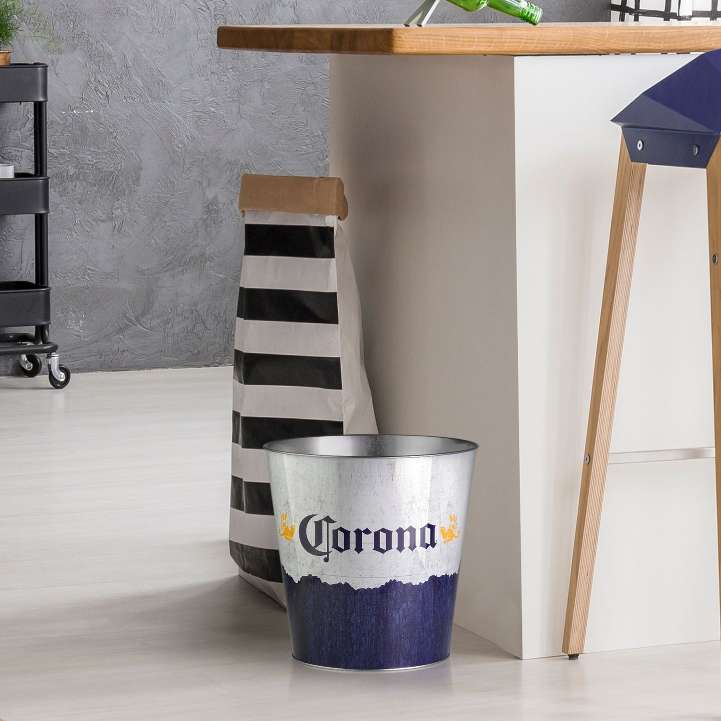 Corona Decorative Metal Trash Bin Waste Basket - 11.25" x 10.5"