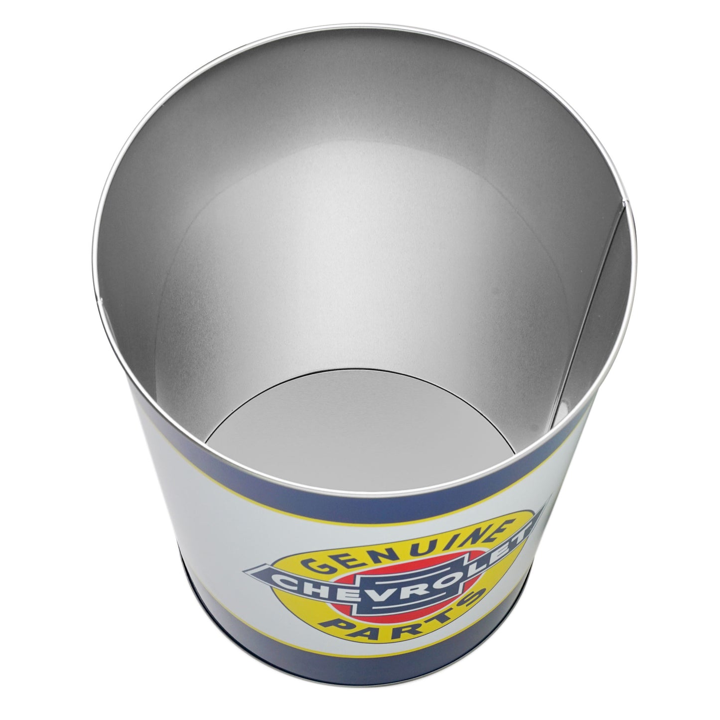 Genuine Chevy Parts Decorative Metal Trash Bin Waste Basket - 11.25" x 10.5"