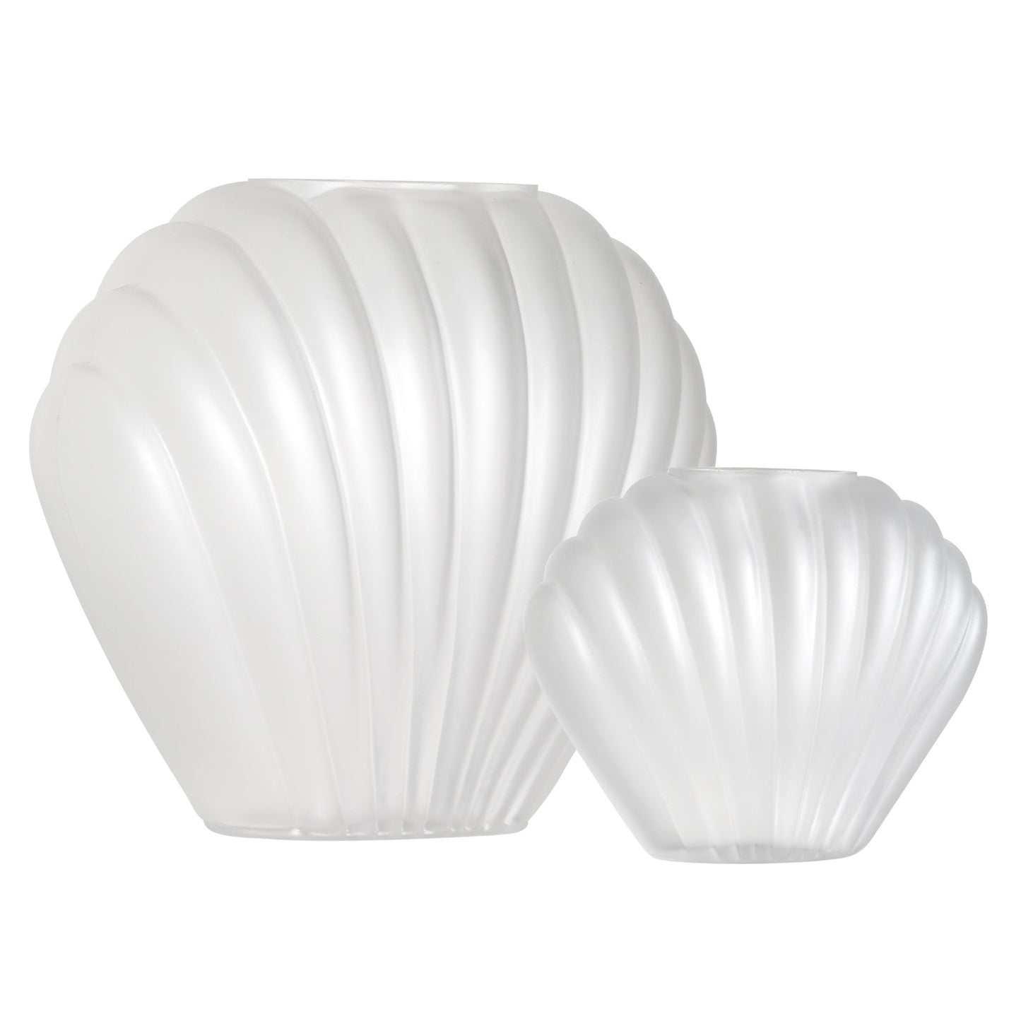 Sea Scallops Misted Glass Vase Set