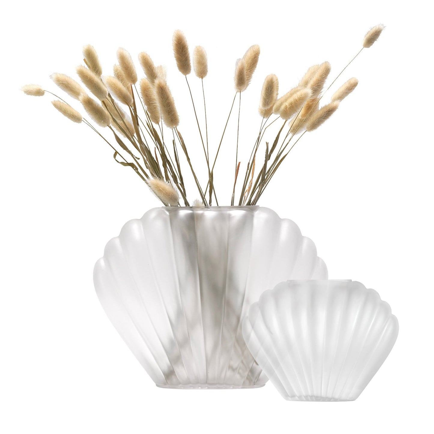 Sea Scallops Misted Glass Vase Set