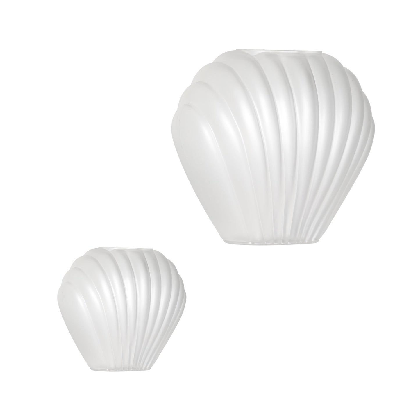 Sea Scallops Misted Glass Vase Set