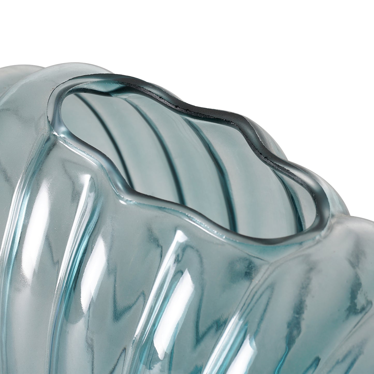Sea Scallops Azure Glass Vase Set
