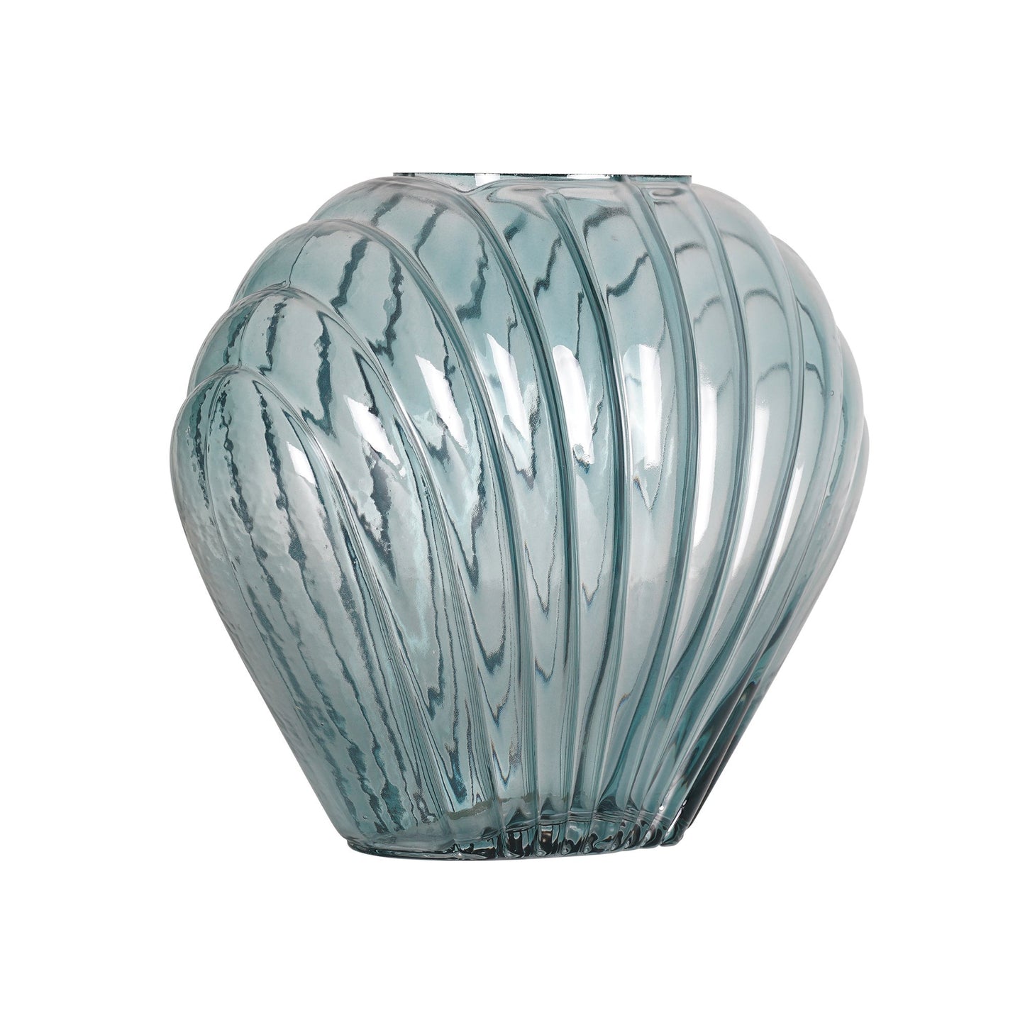 Sea Scallops Azure Glass Vase Set
